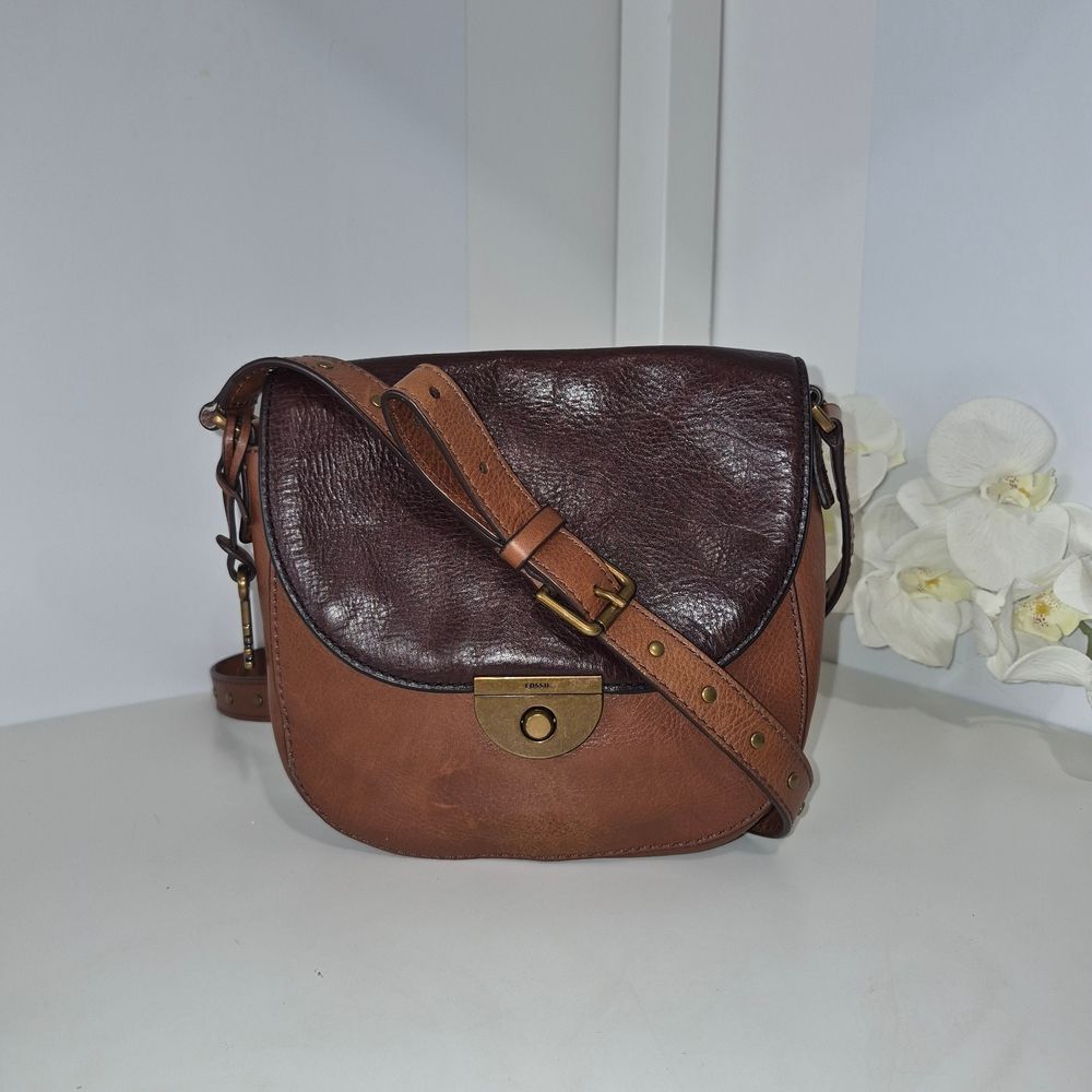 Fossil Brown Leather Crossbody Bag